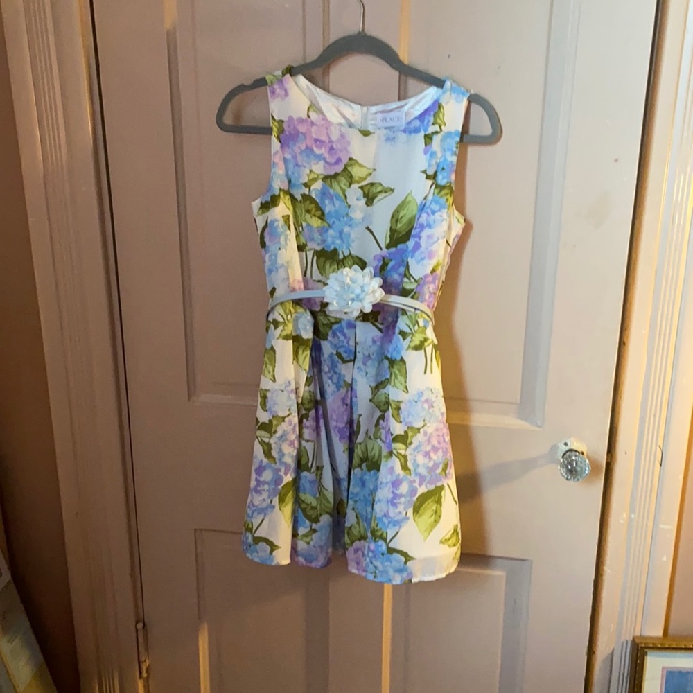 Children’s Place white dress w/ purple flowers